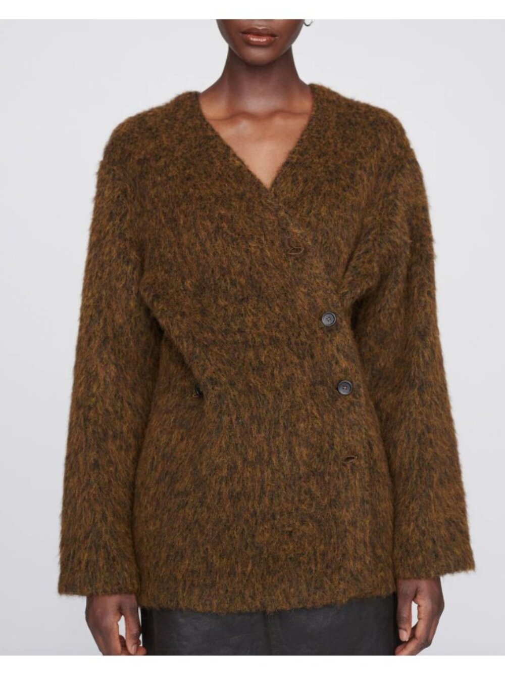 OUR LEGACY mid line cardigan size 36 US M color Olive Melange Mohair mspr $440